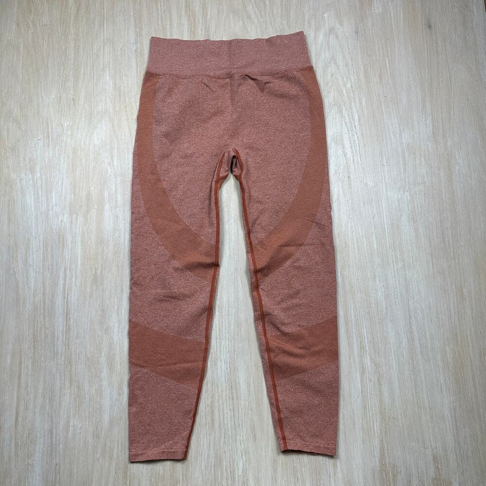 PINK Victoria's Secret Active Rust Orange Seamless High Rise Workout Leggings LG